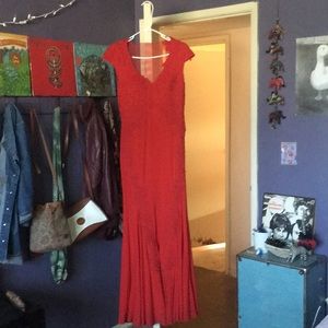 Red gown, prom dress, worn 2016